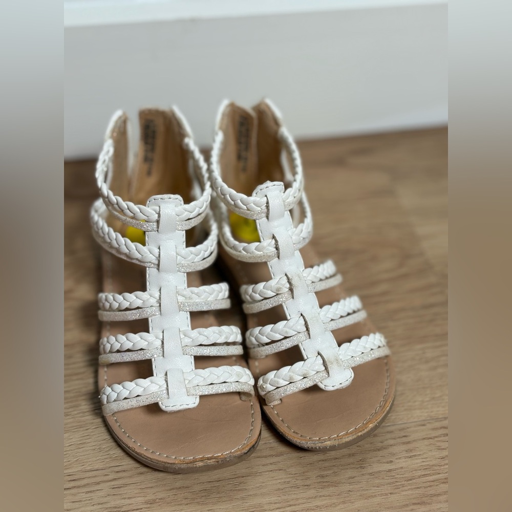 White Braided Kids Sandals